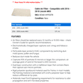 thumbnail image 2 of Cabin Air Filter - Compatible with 2016 - 2018 Lincoln MKX 2017, 2 of 2