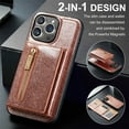 thumbnail image 3 of Tarise 2 in 1 Detachable Wallet Case for iPhone 14 Pro, Glitter PU Leather Card Holder Money Pocket Shockproof Kickstand Magnetic Hybrid Phone Back Protective Cover for iPhone 14 Pro 6.1 inch,Rosegold, 3 of 11
