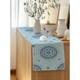 thumbnail image 5 of Table Runner 60 Inches Long for Kitchen Dining, Blue Floral Dresser Scarf Farmhouse, Dining Table Decorations for Wedding/Parties, Farmhouse Abstract Country Flowers Art 13 x 60 In, 5 of 8