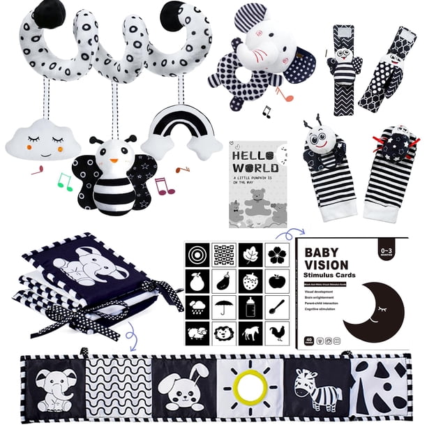 Juguetes sensoriales Starrykids en blanco y negro para bebés