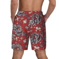 thumbnail image 2 of Lsque Mens Swim Trunks Dragons2 Pattern - Bathing Suit Compression Liner - Beach Swim Shorts Swimwear - (S-3XL) - Stretch Quick Dry -XX-Large, 2 of 9