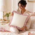 thumbnail image 6 of Kojanyu Ruffle Throw Pillow Covers, Vintage Floral Decorative Cushion Cases, Cottage Style Pillow for Sofa Bed Decor and Living Room Accent., 6 of 8