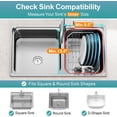 thumbnail image 3 of Mini in Sink Dish Drying Rack - Stainless Steel Small Dish Drainer for RV Kitchen Apartment Sink, 9.5" W x 13.4" L, White Utensil Holder, 3 of 7