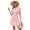 Pink, variant on IBTOM CASTLE Women Short Sleeve Hollow Out Mini Dress Summer Casual Ruffle A-Line V Neck Sundress Beach Lace Vacation Dress S Black