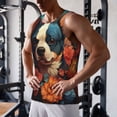 thumbnail image 5 of Susaid Vintage Colorful Flower French Bulldog Print Men's Sleeveless Workout Running Tank Top Dry Fit Athletic Gym Sports Swim Beach Muscle Bodybuilding Shirts-XX-Large, 5 of 7