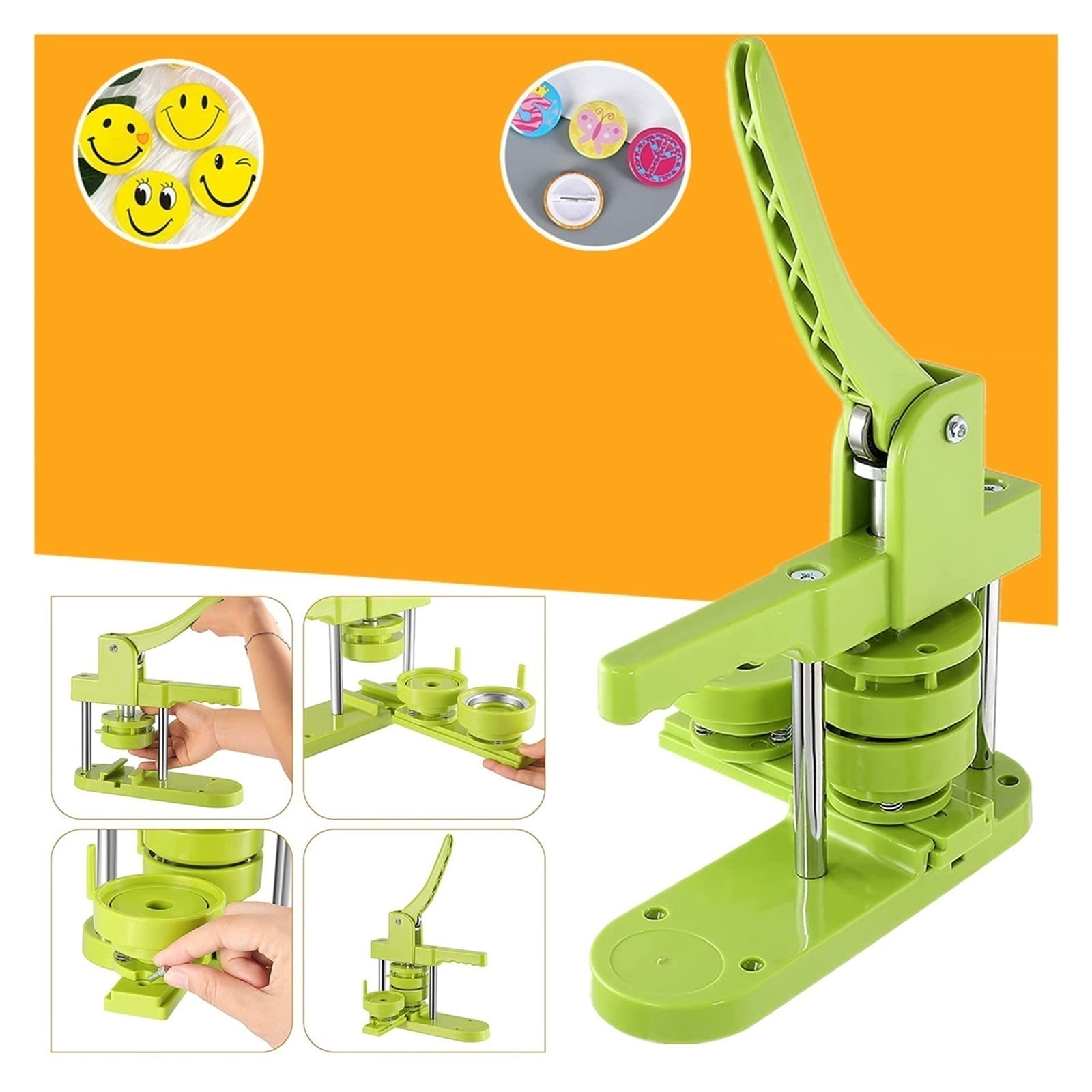 Badge Button Maker Machine DIY Pin Button Maker 25-58MM Interchangeable Die , Badge Punching Die Round Button Dies
