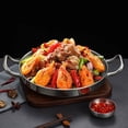thumbnail image 4 of Premium Stainless Steel Silver-Plated Korean Wok with Dual Handles for Versatile Cooking, 10.23-Inch, Durable and Stylish, 4 of 6