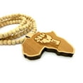 thumbnail image 4 of Power Fist Engraved Wood Africa Continent Pendant w/ 8mm 36" Wooden Bead Chain Necklace, Natural, 4 of 4