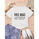 thumbnail image 1 of FREE HUGS JUST KIDDING DON'T TOUCH ME Letter Print Creative T-Shirts, Soft & Elastic Comfy Crew Neck Short Sleeve Tee, Girls' Summer Tops, 1 of 6