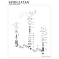 thumbnail image 3 of Kingston Brass KS3351AL Vintage Two-Handle Deck Mount Roman Tub Faucet, Polished Chrome, 3 of 4