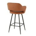 thumbnail image 4 of Margarite Contemporary Counter Stool in Black Metal and Brown Faux Leather by LumiSource - Set of 2, 4 of 6