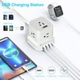 thumbnail image 5 of Cube Power Strip with Surge Protection – 10ft Extension Cord, 5 AC Outlets + 3 USB + 1 USB-C Fast Charging Ports, Mountable Charging Station with On/Off Switch, 5 of 8