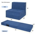 thumbnail image 7 of Folding Sofa Bed Chair with Pillow,Convertible Fold Out Chair Bed Sleeper,Foam Floor Mattress, Foldable Futon Couch Bed for Living Room/Dorm/Guest/Office (Blue, Single), 7 of 7