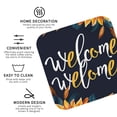 thumbnail image 3 of Honeii Sunflower Welcome A Print Leather Coaster Set of 4, Ideal for Safeguarding Your Furniture from Drinks Spills and Effortless Cleanup-Square, 3 of 6