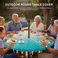 thumbnail image 3 of Round Outdoor Tablecloth with Umbrella Hole and Zipper, Teal Beach Coastal Tablecloth with Elastic Waterproof, Summer Nautical Ocean Seaside Patio Table Covers for 45" - 54" Picnic Pool Tables, 3 of 9