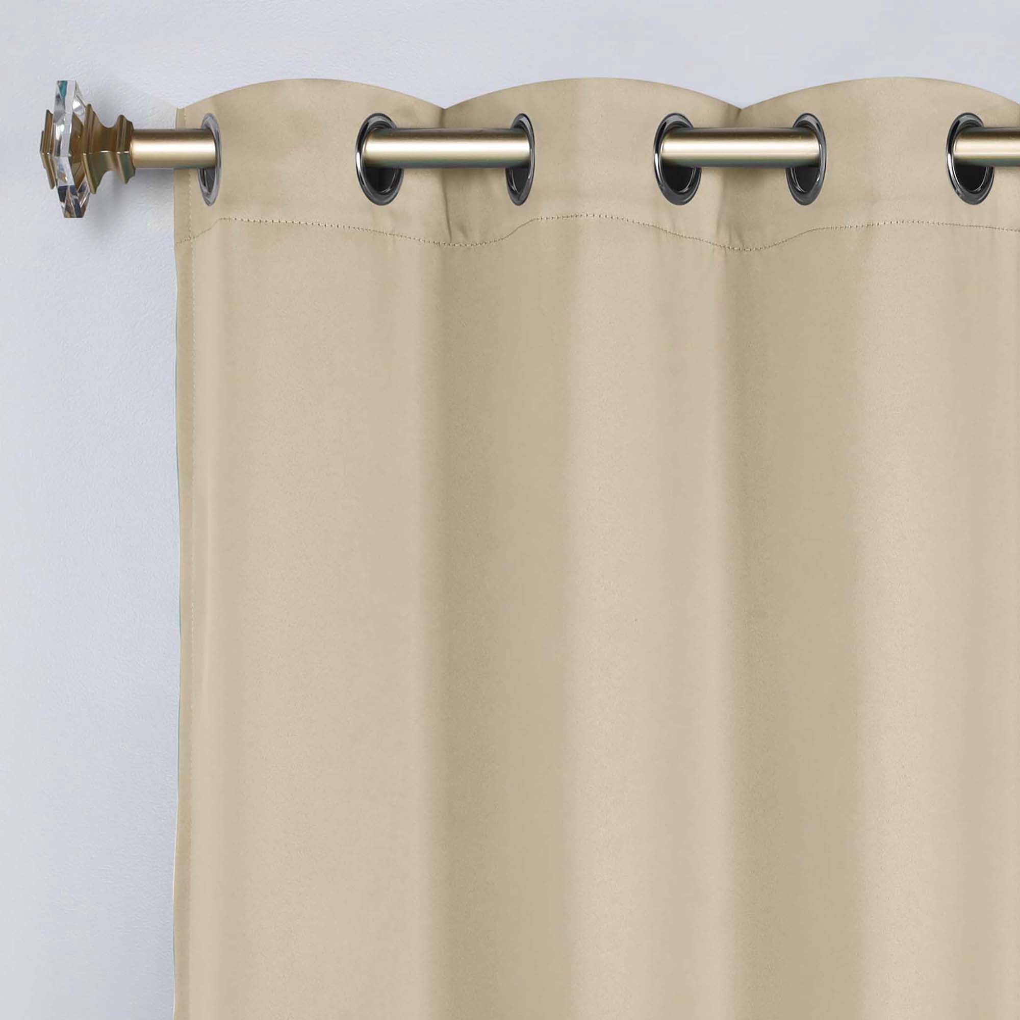 Superior Blackout Solid Light Filtering Grommet Curtain Panel Set, 46" x 63", Ivory