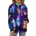 thumbnail image 4 of Dreamy Purple Butterfly Pattern Men's Women New Sweatshirt Hoodie Men's Plus Size Sweatshirt Hooded Sweatshirt 3d Printed Street Men's Cloth, 4 of 6