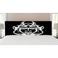 thumbnail image 1 of Japanese Headboard, Traditional Martial Art Themed East Medieval Culture Design Monochrome Motif, Upholstered Decorative Metal Bed Headboard with Memory Foam, King Size, White and Black, by Ambesonne, 1 of 4
