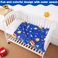 thumbnail image 2 of Space Toddler Baby Blanket for Boys and Girls, Baby Blanket with Planet and Rocket Pattern on Both Sides, Fluffy Cozy Flannel Blanket, Soft Warm Throw Blanket for All Seasons - 30x40 Inches, 2 of 6