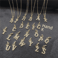 thumbnail image 4 of Collar con colgante de diamantes y 26 letras en inglés de corona, collar sencillo de moda, joyería para mujer, 4 of 6