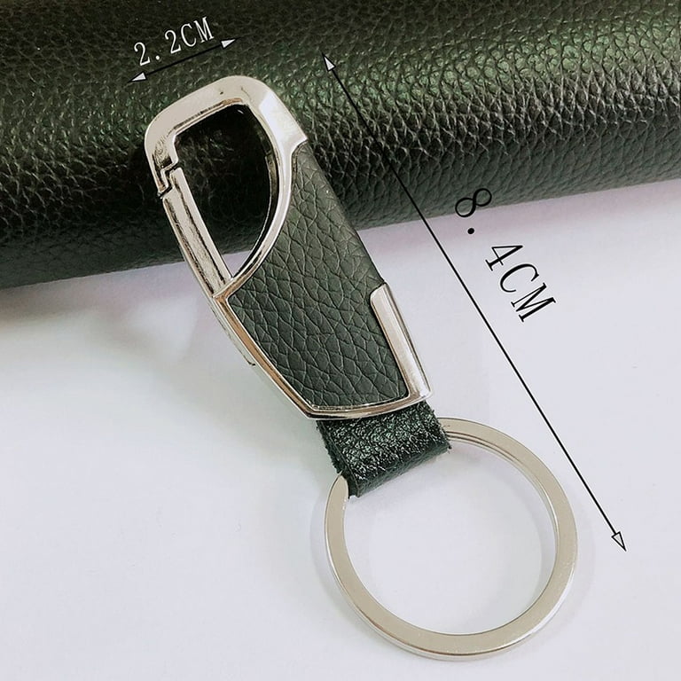 Genuine Leather Car Keychain, Universal Heavy Duty Key Fob Keychain Leather  Key Chain Holder - Green 