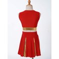 thumbnail image 6 of iiniim Teen Girls Cheer Leader Uniform Sleeveless Letter Print Crop Tops with Skirt Dancewear Red 6, 6 of 7