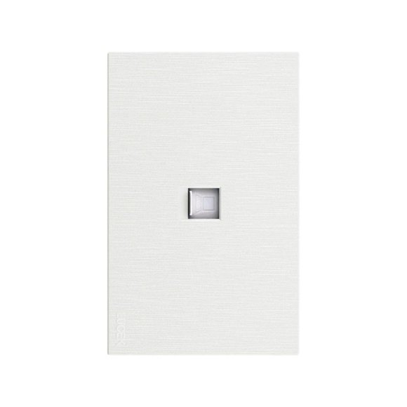 Placa Con 2 Apagadores De Escalera Y 1 Contacto Lucek Flat blanco