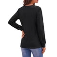 thumbnail image 5 of Fantaslook Tops for Women V Neck Long Sleeve Blouses Eyelet Casual Fall Shirts Trendy, 5 of 9