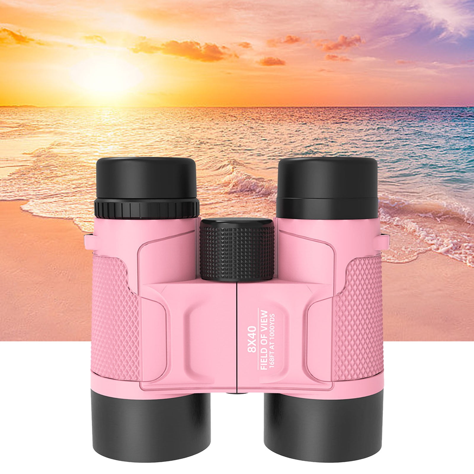 Binoculars - 8x30 Folding Optics, Lightweight Rubber Eyepiece, Educational Outdoor Toy for Bird Watching & Nature Exploration(Pink)