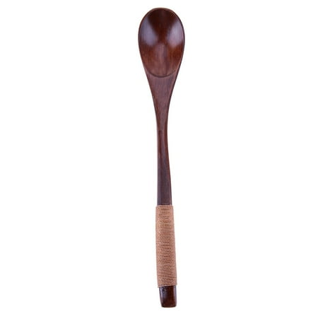

Jocestyle Wooden Spoon Tableware Honey Mixing Spoon Coffee Spoon(Khaki thread)