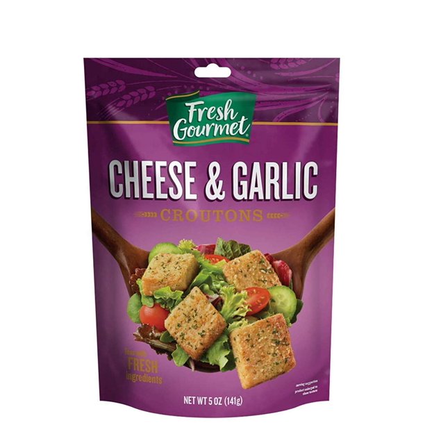 Fresh Gourmet Premium Croutons, Cheese & Garlic, 5 Ounce (Pack of 6