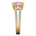 thumbnail image 3 of 3.96ct Cushion Cut Pink Crystal 14k Yellow Gold Engraving Statement Bridal Wedding Designer Ring Size 10.5, 3 of 5