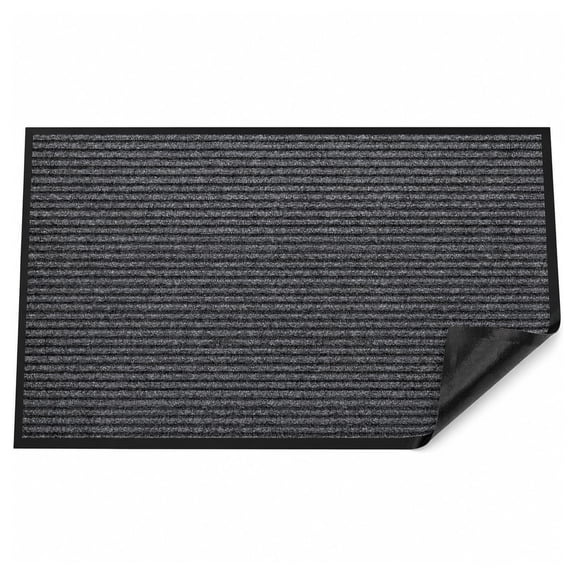 Commercial Floor Mat 3' x 10' Extra Large Front Door Industrial Rug Heavy Duty Brush Step Entrance Mat Weather Utility Rug with Non Slip Rubber Backing Low Profile for Entryway,Charcoal Grey