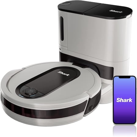Shark RV913S Robot Vacuum with Self-Empty Base, Voice/App Control, White
