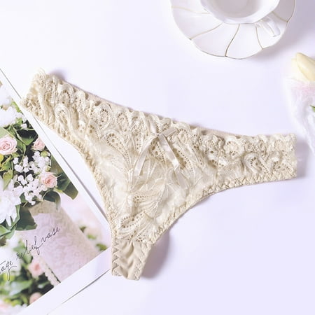 

New Hot Panties For Women Lace Sexy Through Hollow Out Cotton Low Waist Lace Thong Please buy one or two sizes up