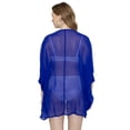 thumbnail image 2 of HAPPY BAY Women's Chiffon Summer Beach Open Front Vintage Kimono Beachwear Duster Cardigans M Royal, Solid, 2 of 5