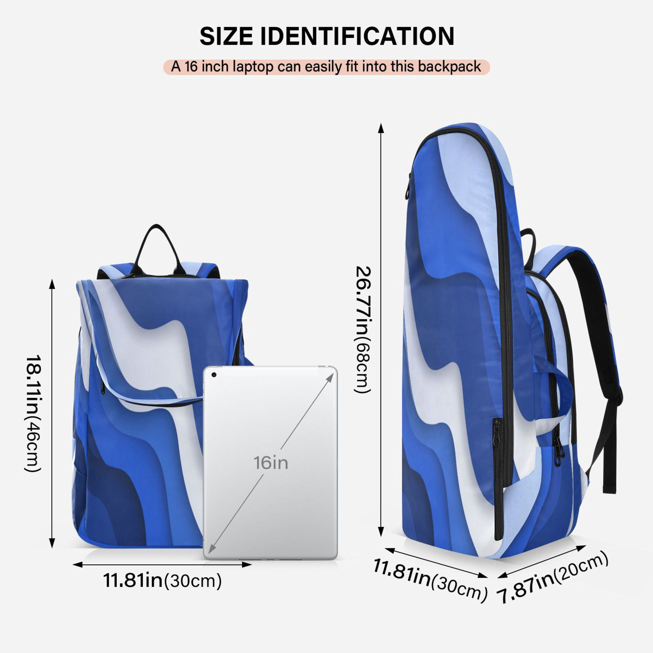 2 Racquet Holder Tennis Backpack Tennis Racket Covers Gym Bags Navy Blue Color Palette