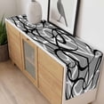 thumbnail image 4 of Grey Geometric Table Runner - 108 Inch Long, Kitchen Dining Table Runner Dresser Scarves, Retro Black White Abstract Striped Lines Farmhouse Decor for Coffee Tables Wedding Party Banquet, 4 of 8