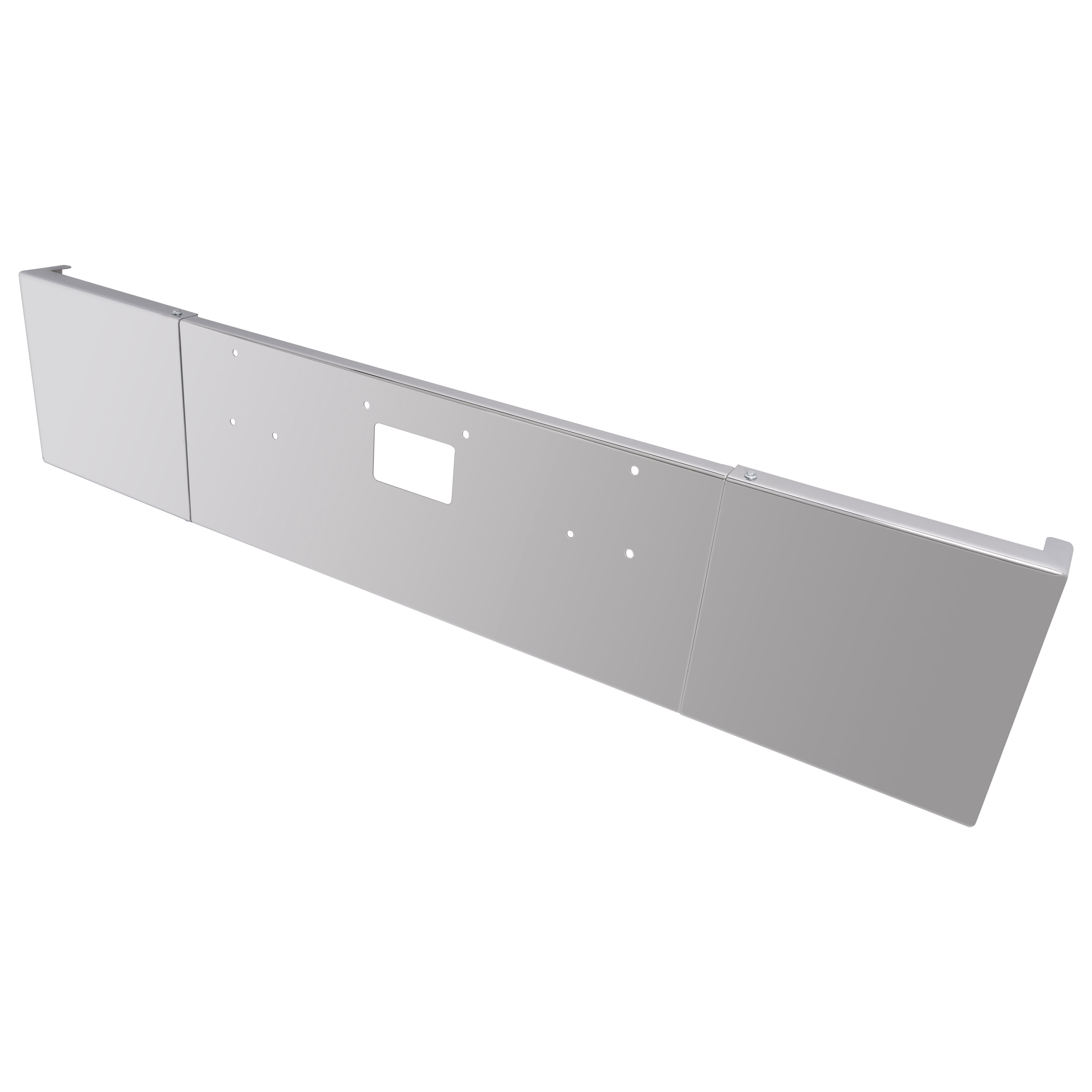 KOJEM 20" Front Bumper Assembly Compatible with Peterbilt 357 378 379 Square Bumper W/Boxed Roll End, Mounting & Tow Holes Without Fog Light Holes Steel Chrome 3PCS