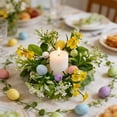 thumbnail image 5 of Easter Egg Candle Rings Wreaths,Mini Artificial Spring Easter Egg Flower Wreath,Spring Artificial Foliage Berry and Egg Wreath Pastel Easter Eggs Candle Holder Rings Dinner Party Festive Decorations, 5 of 6