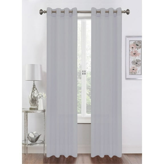Leslie Silver Sheer Curtain Panel