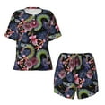 thumbnail image 4 of Kdxio Snake And Flower Print Pajamas Sets for Women Short-Sleeved Pjs with Lounge Shorts Two Piece Sleepwear S-4XL, 4 of 9