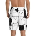 thumbnail image 3 of Naloa Doodle Cute Cat Men's Short Pajama Pants, Lounge Comfort Shorts with Elasticized Waistband and Side Pockets - Medium, 3 of 9