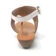 thumbnail image 5 of Victoria K Women's Laser Cut Out Pattern with Studded and Side Strap Wedge Sandals, 5 of 5