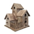 thumbnail image 3 of Bird House with Rod Creative Wooden Birdhouse for Garden Outdoor Courtyard, 3 of 10