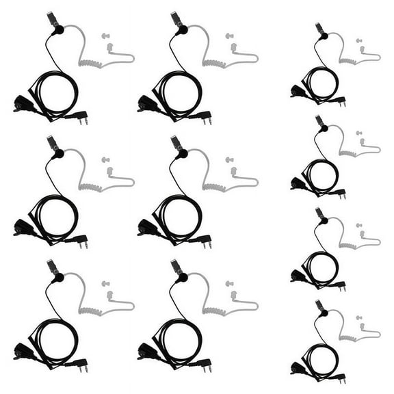 TDYUSG Acoustic Tube Earpiece Headset Mic PTT Compatible with Baofeng UV-5R BF-888S Kenwood PUXING Arcshell 2 Way Radio 10 Packs