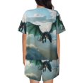 thumbnail image 3 of Xecao Cloud Sky Green Dragon print Swimsuit for women, Summer-ready, sporty style.Quick-dry fabric. Many sizes & colors., 3 of 9
