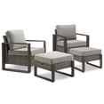 thumbnail image 2 of PARKWELL 4-Piece Patio Wicker Lounge Chairs with Soft Cushions,Ottoman Seat Foot Rest,Outdoor All-Weather Rattan Conversation Seating Furniture Set for Deck or Garden,Gray, 2 of 10