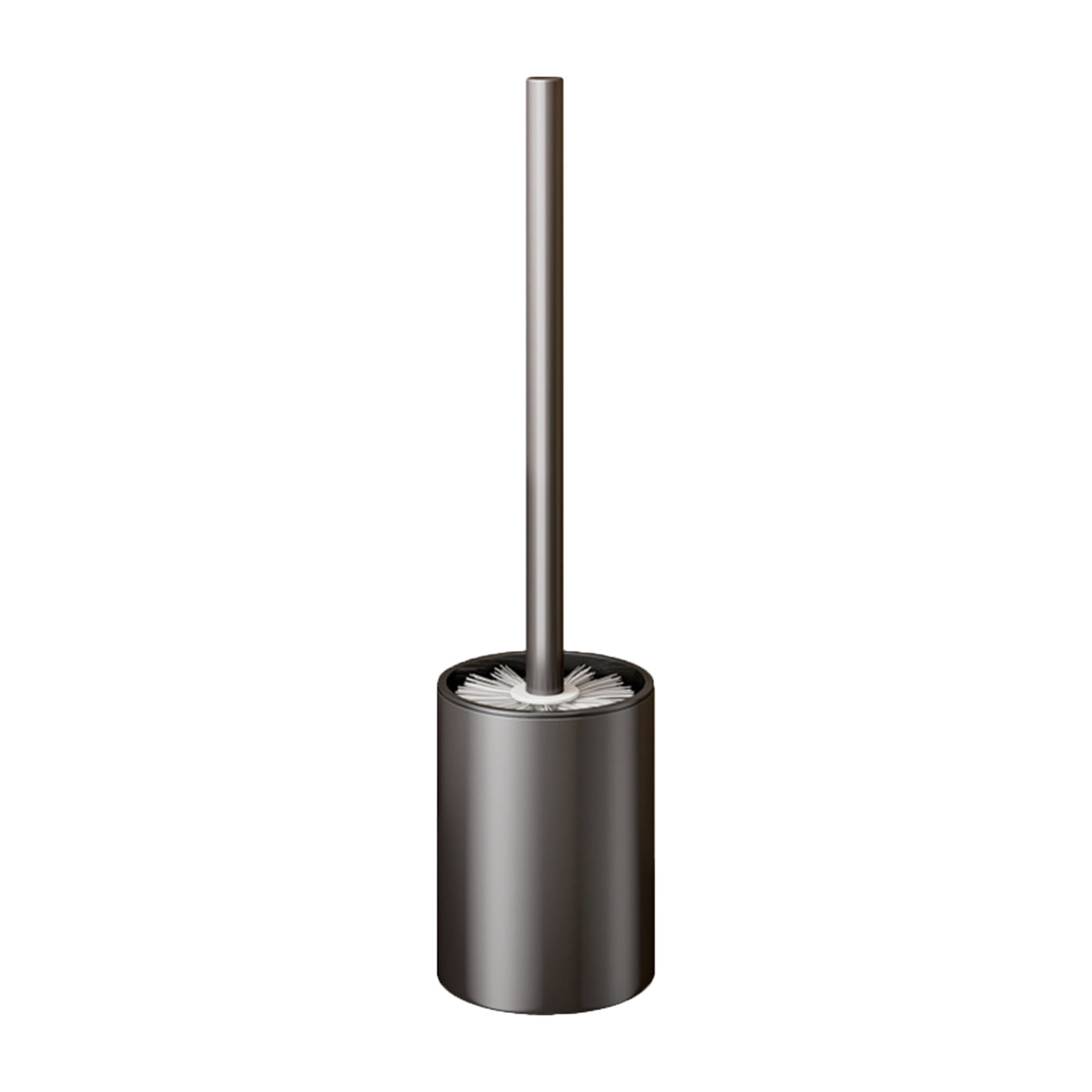 JilgTeok 1 Packs Toilet Brush and Holder Set with Stainless Steel Heavy Duty Base Modern Compact Toilet Cleaner Brush with Long Handle Bristles for Bathroom Toilet Deep Cleaning