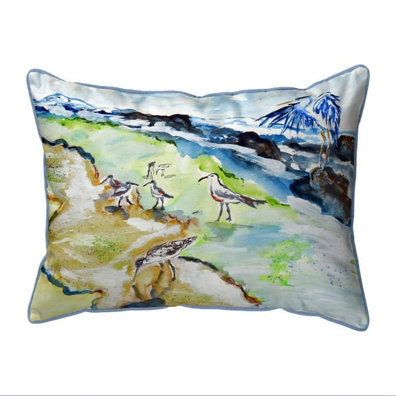 Betsy Drake Interiors Sandpipers & Heron Small Pillow 11x14